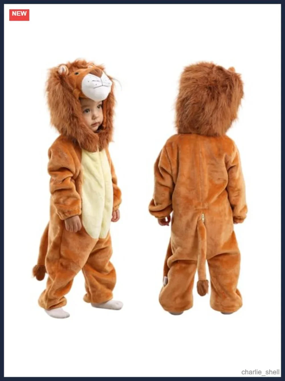 Toddler Lion Costume Fleece Romper Halloween Dress Up Outfit
